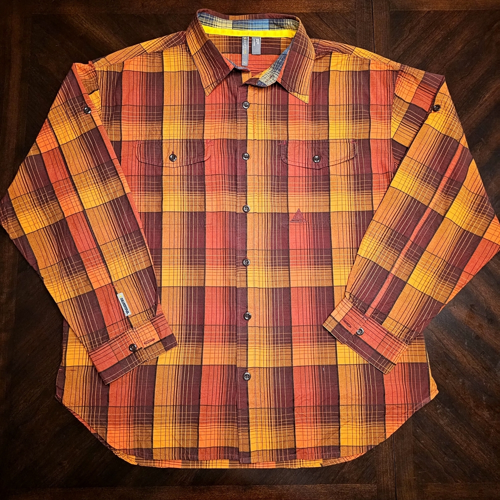 Levi's Silver Tab Men's Button Down Long Sleeves Dress Shirt Orange Size XL